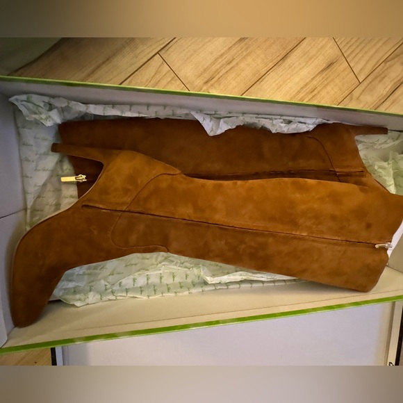 SAM EDELMAN OLENCIA WOMEN’S TAN / BROWN SUEDE TALL BOOTS SZ 7.5 with box - Picture 5 of 5